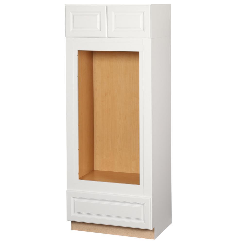 Hampton Assembled 33x84x24 in. Double Oven Kitchen Cabinet in Satin White