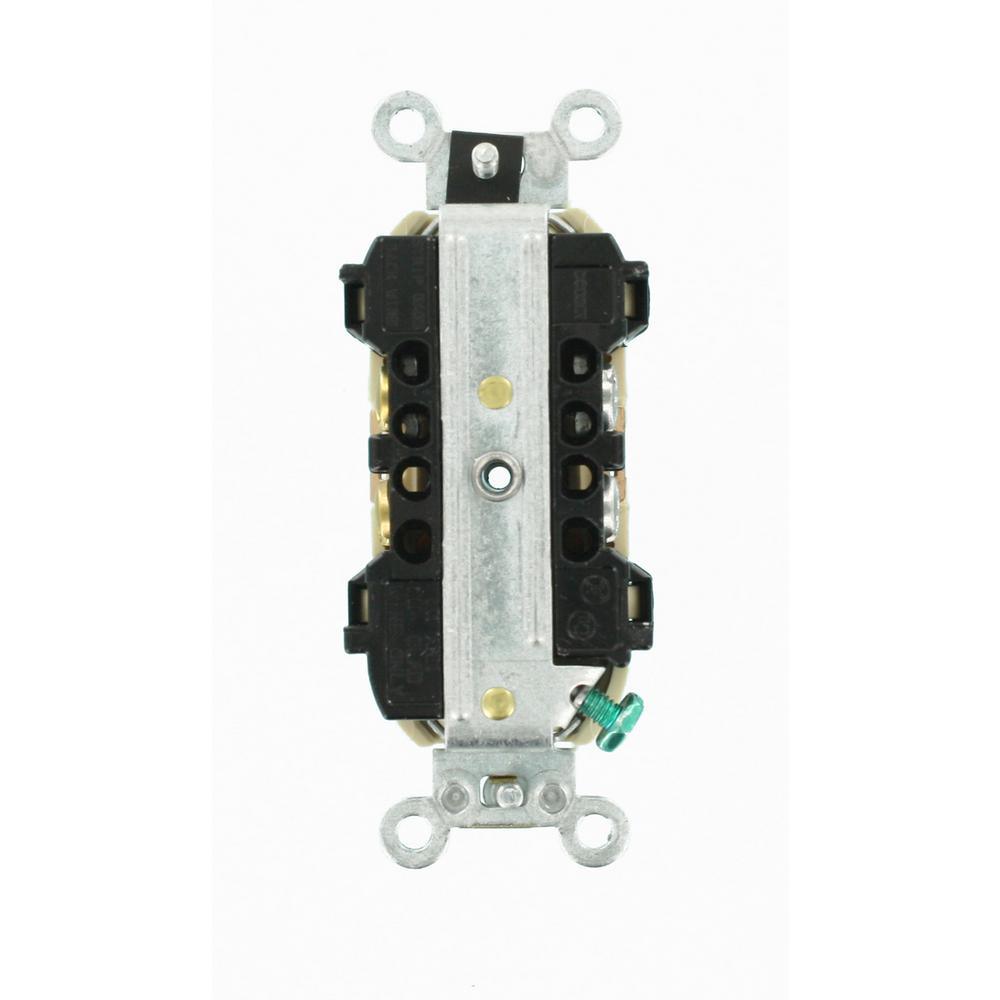 20 Amp Industrial Grade Heavy Duty Self Grounding Duplex Outlet, Ivory - Super Arbor
