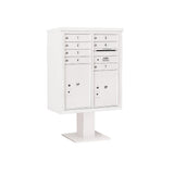 3400 Horizontal Series 7-Compartment 1-Parcel Locker Pedestal Mount Mailbox - Super Arbor