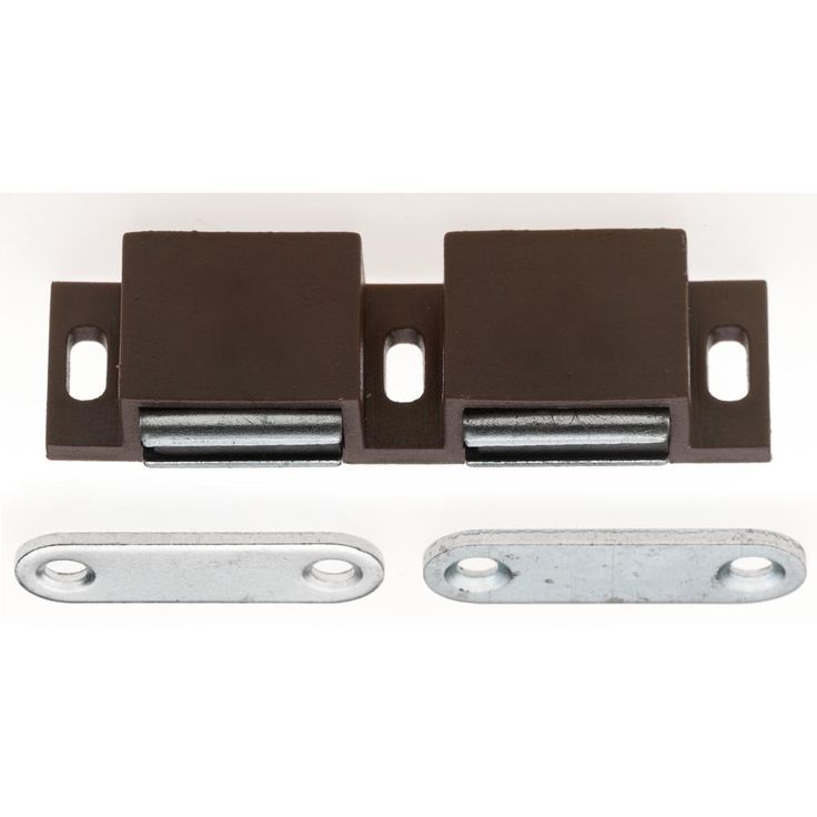 2x6 lbs. Magnetic Catch with Counter Plates, Brown (1-Pack)
