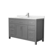 Beckett 72 in. W x 22 in. D Double Bath Vanity in Dark Gray with Cultured Marble Vanity Top in Carrara with White Basins - Super Arbor