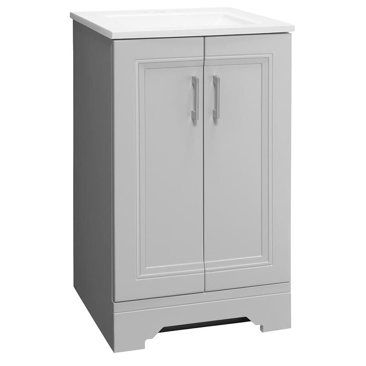 Willowridge 18-1/2 in. W Bath Vanity in Dove Gray with Cultured Marble Vanity Top in White with White Sink