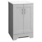 Willowridge 18-1/2 in. W Bath Vanity in Dove Gray with Cultured Marble Vanity Top in White with White Sink