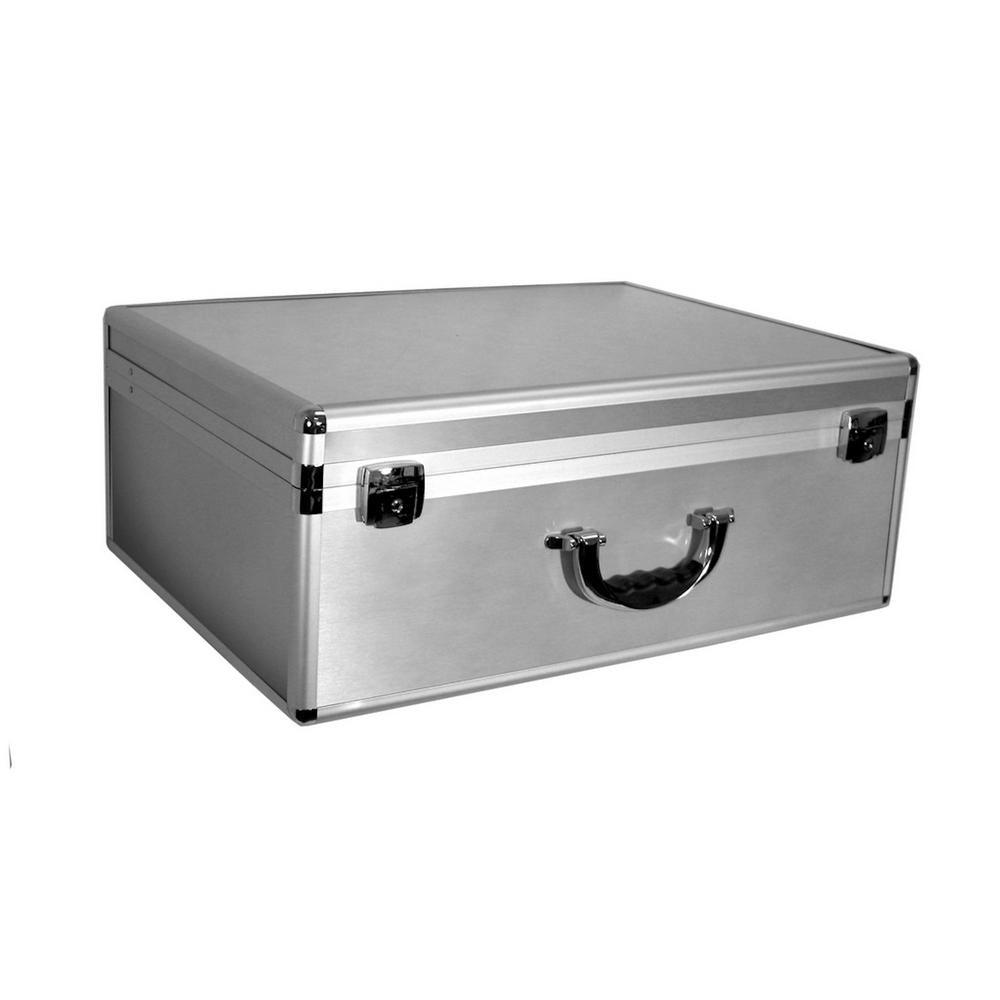 16.75 in. Smooth Aluminum Tool Case with Foam in Silver - Super Arbor
