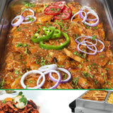 3-Burner 15 in. Stainless Steel Food Warming Tray / Buffet Server / Hot Plate