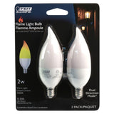 Feit Electric 2-Watt Equivalent CA10 Flame Design Candelabra Base LED Light Bulb (24-Pack)