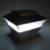 Relightable Solar 4 in. x 4 in. Silver Vinyl Outdoor Post Cap Deck Lights (4-Pack) - Super Arbor