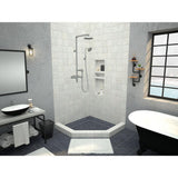 Redi Neo 46 in. x 46 in. Neo-Angle Corner Shower Base with Back Drain and Tileable Grate - Super Arbor