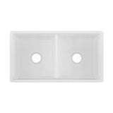 Farmhouse Apron Front Fireclay 33 in. Reversible 50/50 Double Bowl Kitchen Sink in White
