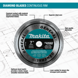 Makita 7 in. Continuous Rim Diamond Blade – General Purpose (A-95087)