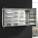 Spazio 48 in. W x 30 in. H Recessed or Surface Mount Medicine Cabinet with LED Lighting and Mirror Defogger - Super Arbor