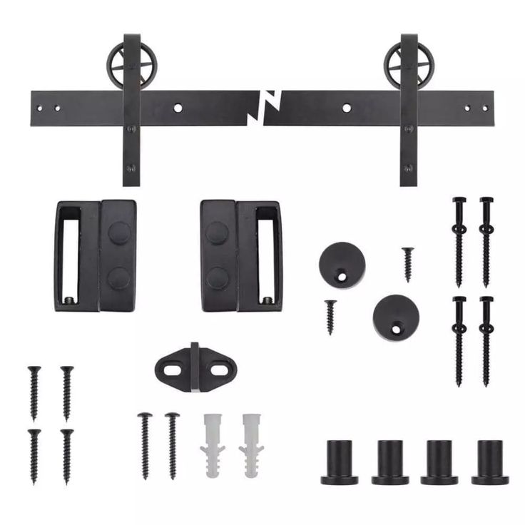 72 in. Dark Oil-Rubbed Bronze Wagon Wheel Decorative Barn Door Track and Hardware Kit