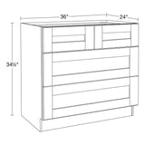 Home Decorators Collection Washington Veiled Gray Plywood Shaker Assembled Cooktop Base Kitchen Cabinet Soft Close 36 in W x 24 in D x 34.5 in H