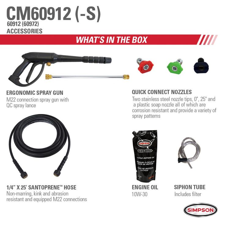 Simpson Clean Machine by SIMPSON CM60972 2400 PSI at 2.0 GPM SIMPSON 149cc Cold Water Pressure Washer
