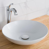 Viva 16-1/2 in. Round Porcelain Ceramic Vessel Sink in White - Super Arbor