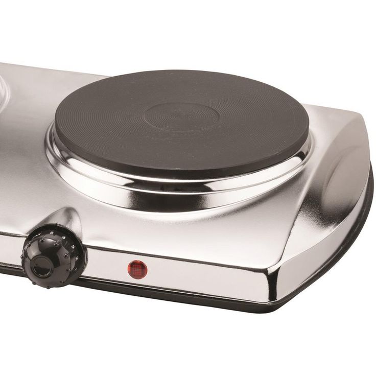 1440W 2-Burner 7.5 in. Silver Electric Hot Plate