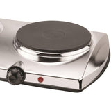 1440W 2-Burner 7.5 in. Silver Electric Hot Plate