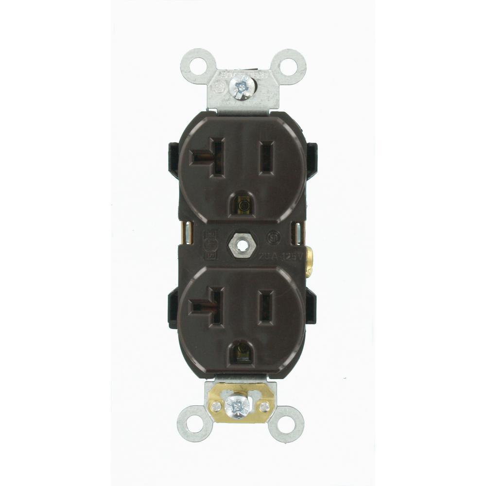 20 Amp Industrial Grade Heavy Duty Self Grounding Duplex Outlet, White - Super Arbor