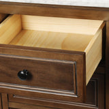 Clinton 72 in. W Double Vanity in Almond Latte with Natural Marble Vanity Top in White with White Sink - Super Arbor