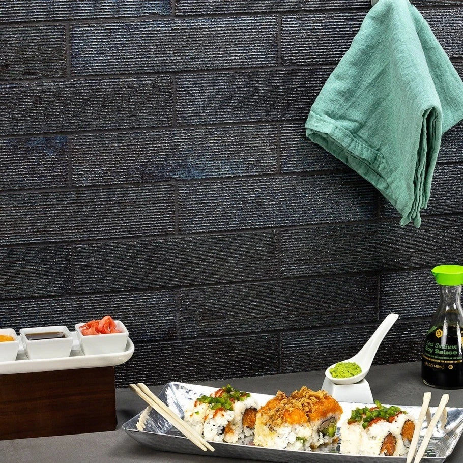 Bond Tile Westport Ridge Dark Denim 2 in. x 9 in. Glazed Clay Wall Tile, 33 Pieces (5.64 sq. ft./Case)