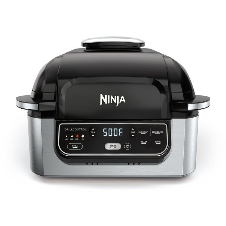 Foodi 5-in-1 Black Stainless Indoor Grill with 4 Qt. Air Fryer, Roast, Bake, Dehydrate and Cyclonic Grilling Technology