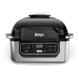 Foodi 5-in-1 Black Stainless Indoor Grill with 4 Qt. Air Fryer, Roast, Bake, Dehydrate and Cyclonic Grilling Technology