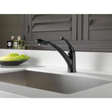 Delta Signature Matte Black 1-Handle Deck-Mount Pull-Out Handle Kitchen Faucet (Deck Plate Included)
