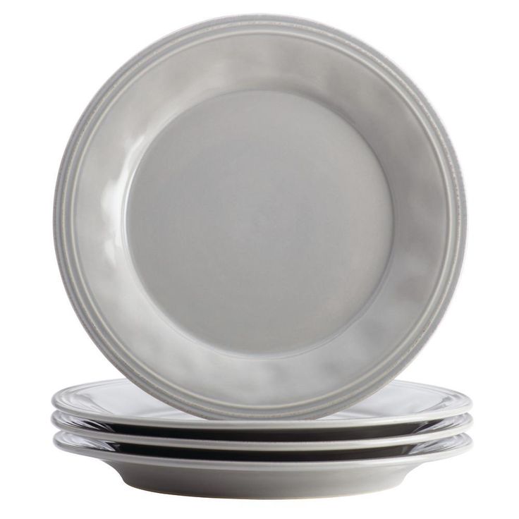 16-Piece Solid Sea Salt Gray Ceramic Dinnerware Set (Service for 16)