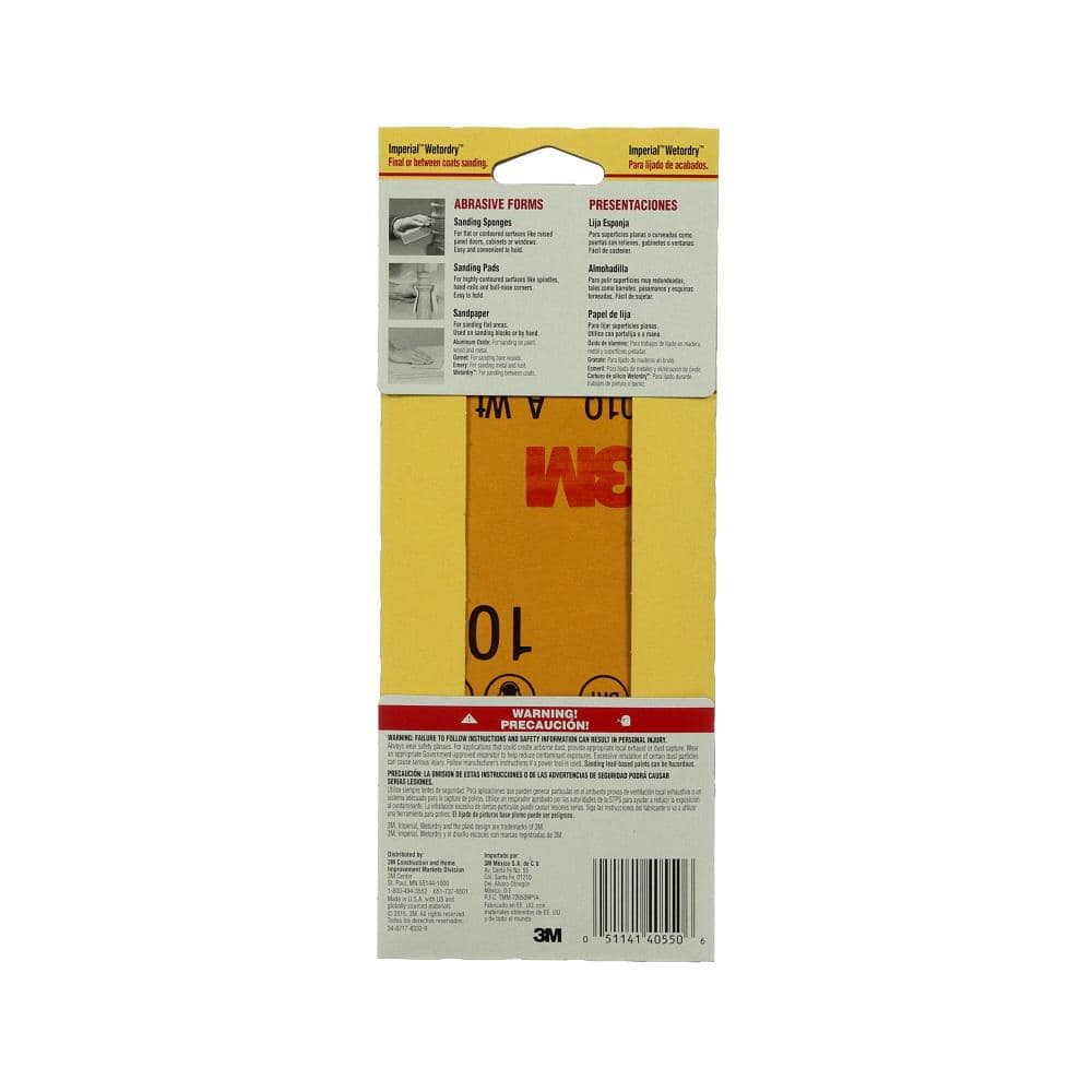 3M 3.7 in. x 9 in. Ultra Fine 1000-Grit Sheet Sandpaper (10-Sheets/Pack)