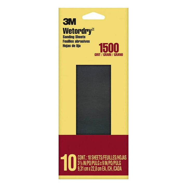 3M 3-2/3 in. x 9 in. 1500 Grit Sandpaper (10 Sheets-Pack)