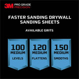 3M Pro Grade Precision 4 3/16 in. x 11 1/4 in. 120 Grit Drywall Sanding Sheets (12-Pack)