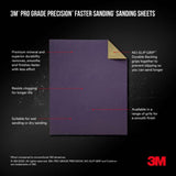 3M Pro Grade Precision 9 in. x 11 in. Fine 220-Grit Sheet Sandpaper (4-Sheets/Pack)