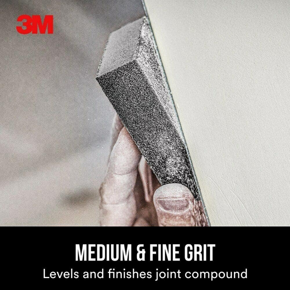 3M 2 5/8 in. x 3 3/4 in x 1 in. Dual Grit Fine/Medium Drywall Sanding Sponge (2-Pack)