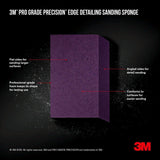 3M Pro Grade Precision 2-7/8 in. x 4-1/2 in. x 1 in. 80-Grit Medium Dual Angle Edge Detailing Sanding Sponge