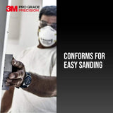 3M Pro Grade Precision 4-1/2 in. x 2-1/2 in. x 1 in. 80-Grit Medium Dust Channeling Sanding Sponge