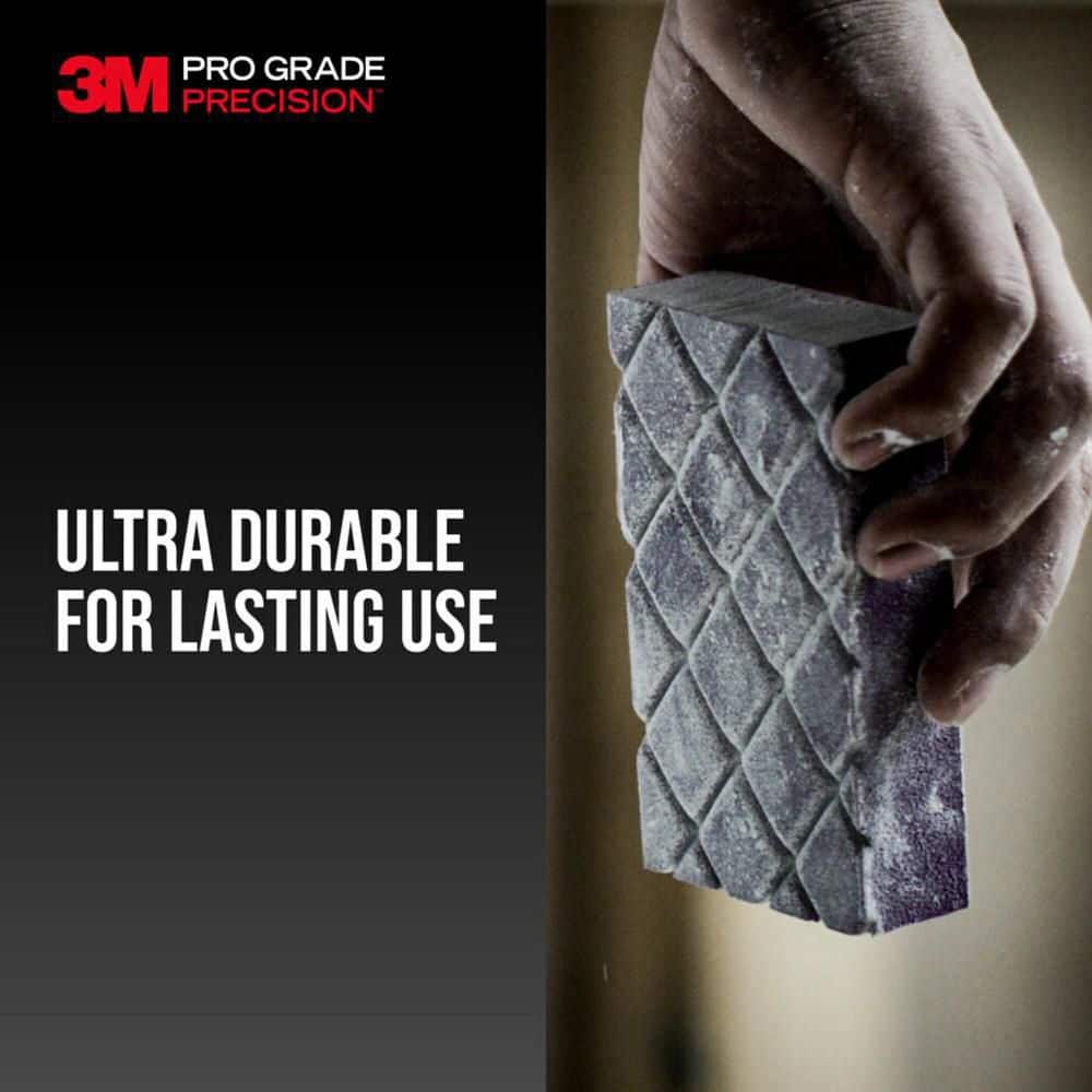 3M Pro Grade Precision 4-1/2 in. x 2-1/2 in. x 1 in. 220-Grit X-Fine Dust Channeling Sanding Sponge (2-Pack)