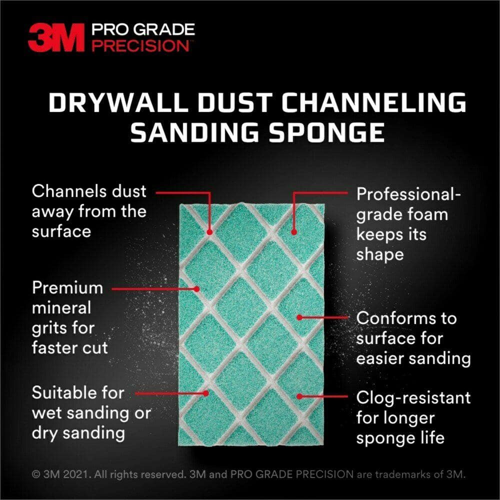 3M 4.5 in. x 2.5 in. x 1 in. Fine 120-Grit Drywall Block Sanding Sponge