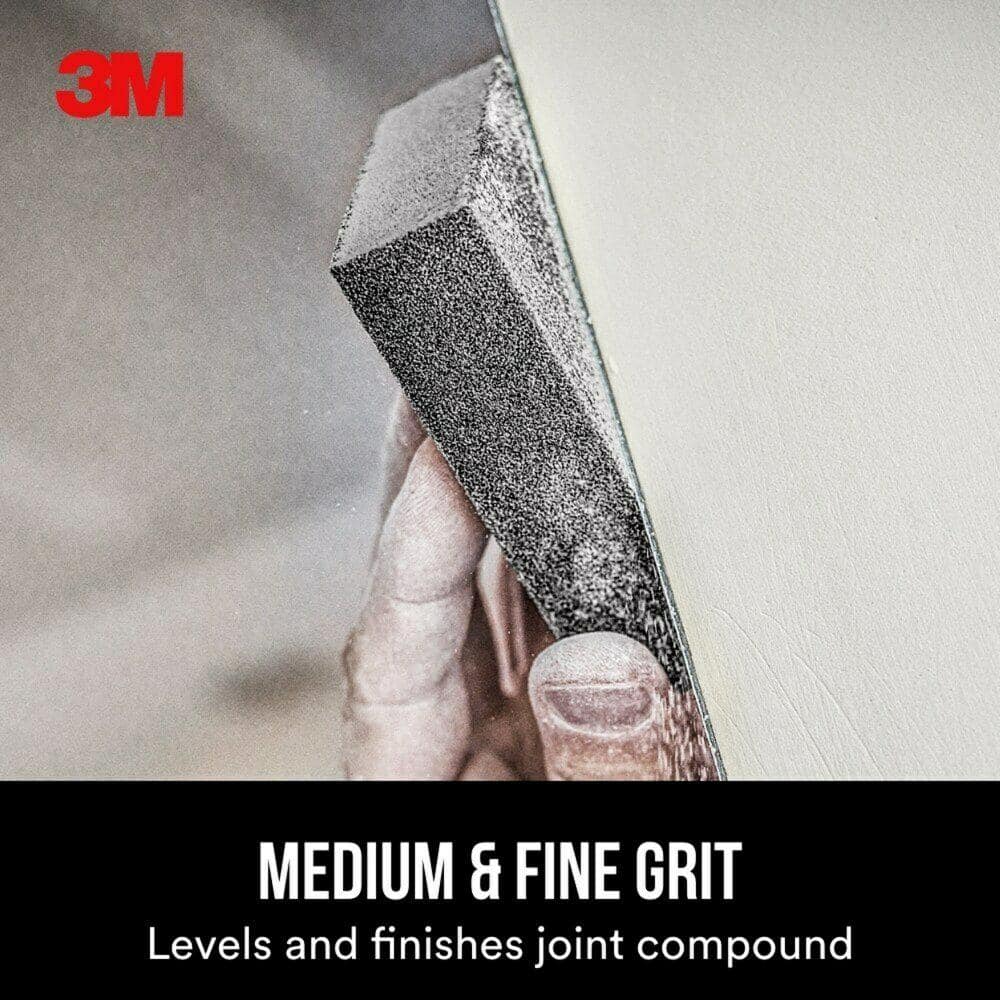 3M 2 7/8 in. x 4 7/8 in. x 1 in. Dual Grit Fine/Medium Drywall Sanding Sponge