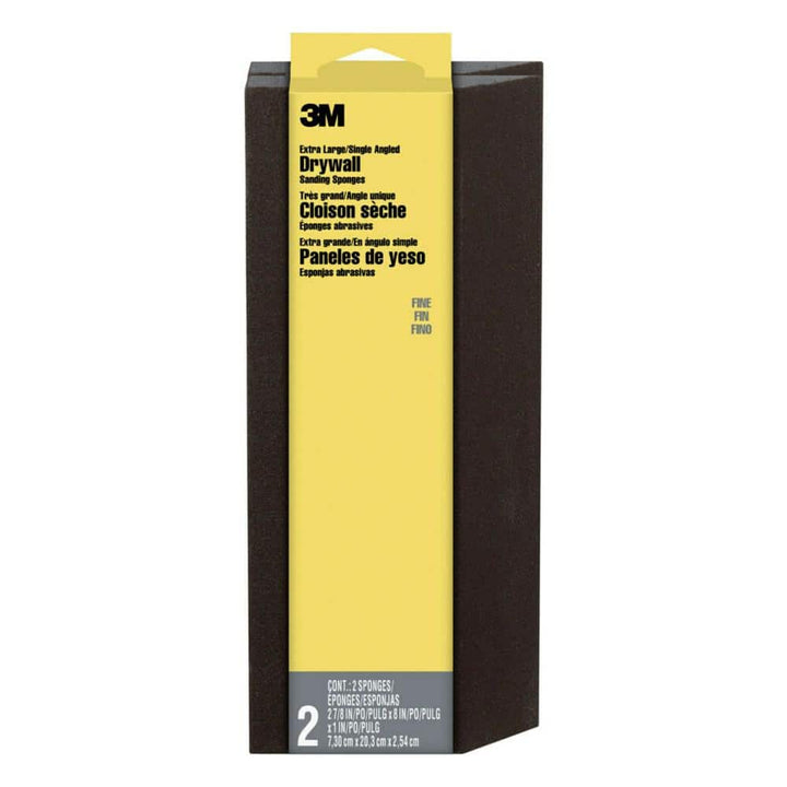 3M 2-7/8 in. W x 8 in. H x 1 in. D 120 Grit Fine Extra-Large Angled Drywall Sanding Sponge (2-Pack, 6-Case)