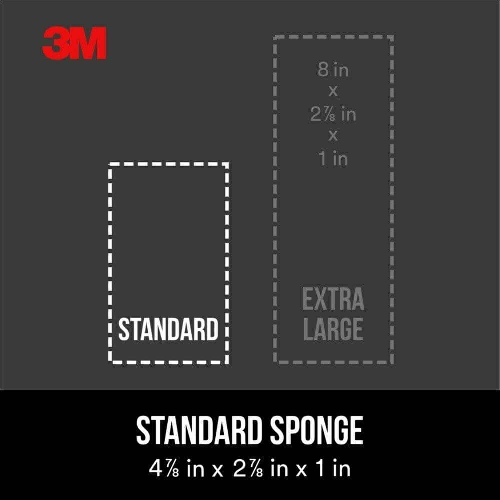 3M 2 7/8 in. x 4 7/8 in. x 1 in. Fine Angled Drywall Sanding Sponge (4-Pack)