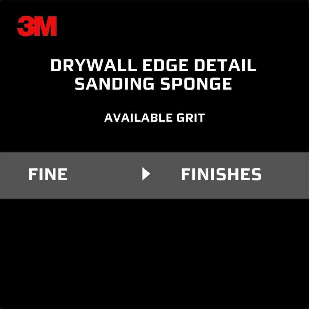 3M 2 7/8 in. x 4 7/8 in. x 1 in. Fine Angled Drywall Sanding Sponge (4-Pack)
