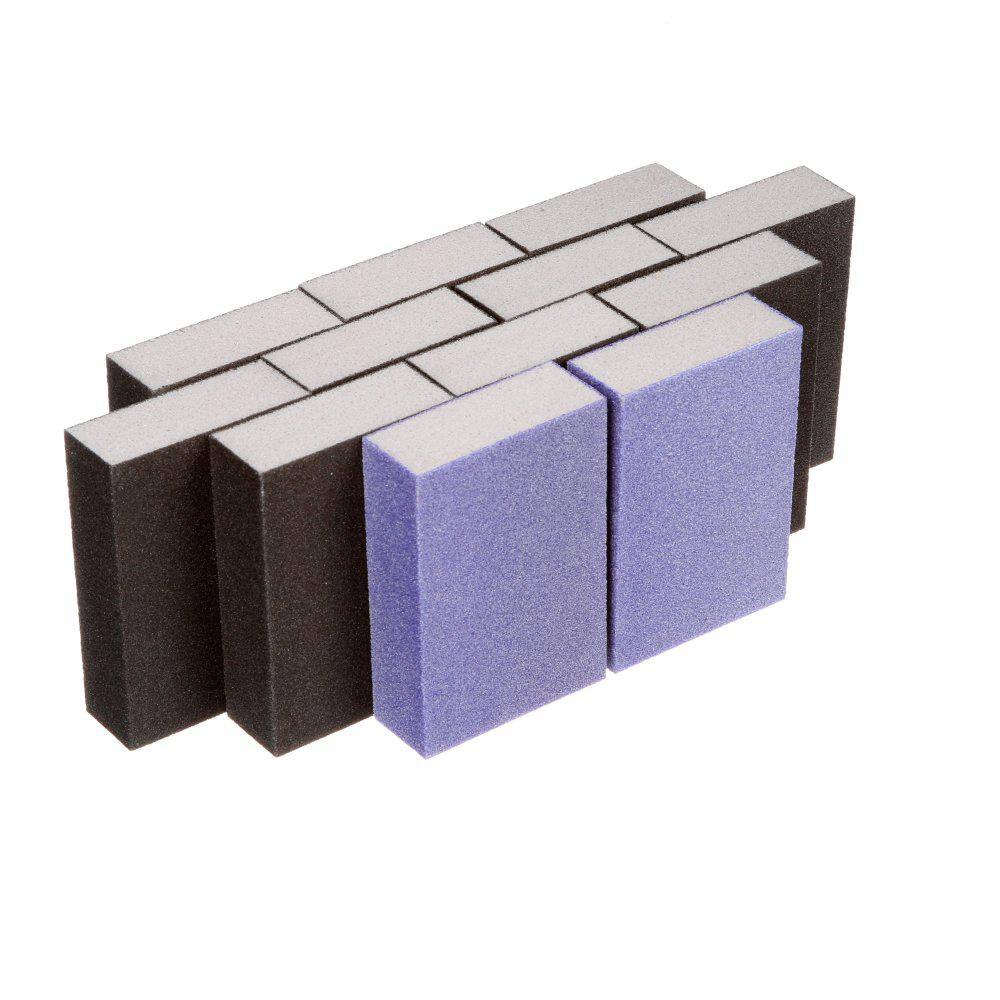 3M 2-7/8 in. x 4-7/8 in x 1 in. 100 Grit Single Angle General Purpose Sanding Sponge, Fine (12 Pack)