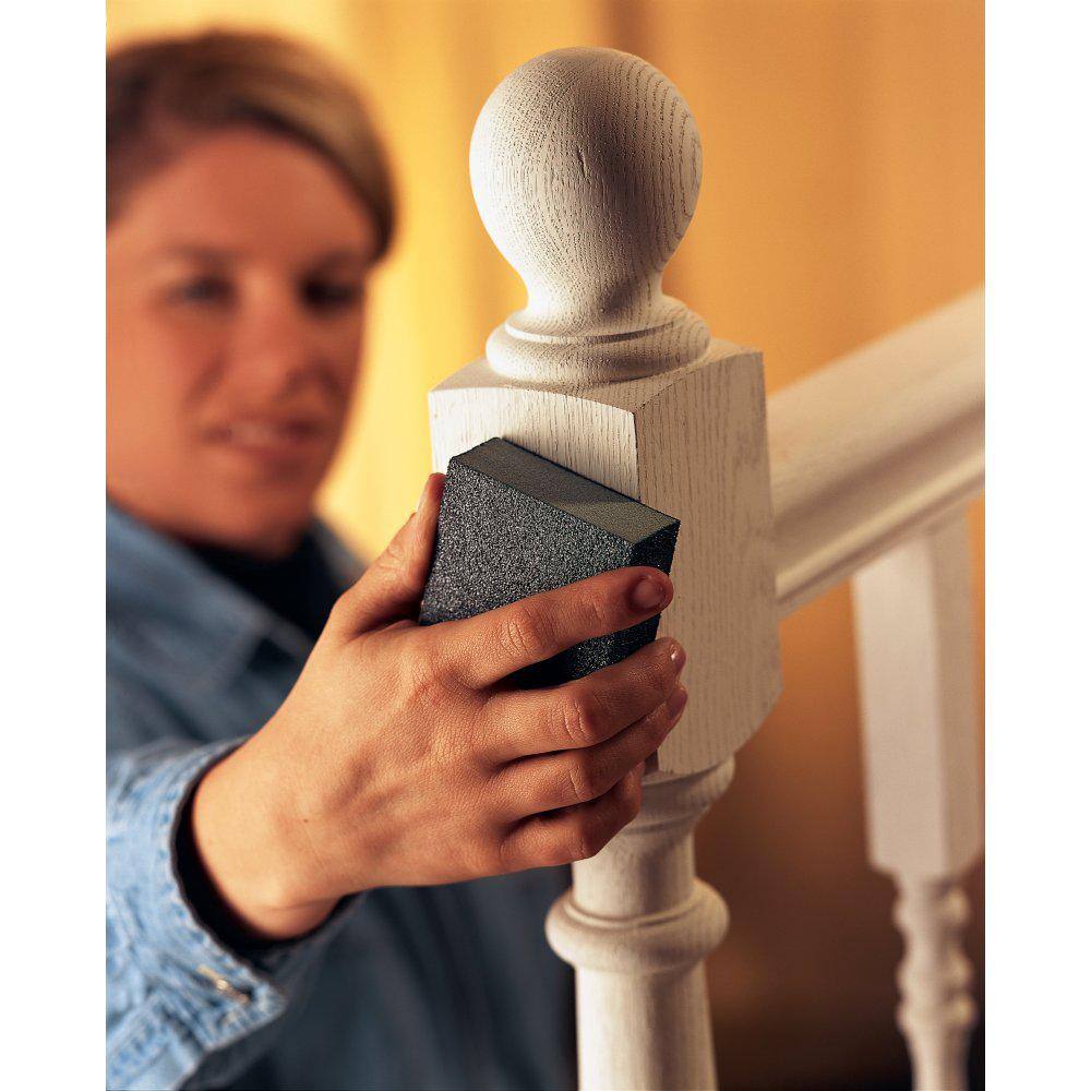 3M 2-7/8 in. x 4-7/8 in x 1 in. Single Angle 60 Grit General Purpose Sanding Sponges, Medium (12 Pack)