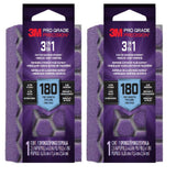 3M Pro Grade Precision 2.5 in x 4.5 in. x 1 in. Medium 180 Grit 3-in-1 Sanding Sponge (1-Pack)