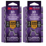 3M Pro Grade Precision 2.5 in. x 4.5 in. x 1 in. Fine 220 Grit 3-in-1 Sanding Sponge (2-Pack)
