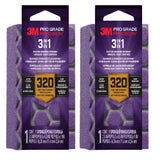 3M Pro Grade Precision 2.5 in. x 4.5 in. x 1 in. Extra Fine 320 Grit 3-in-1 Sanding Sponge (2-Pack)