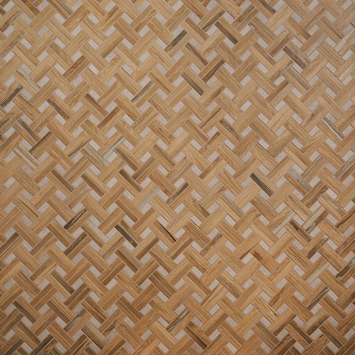 Eternal Birch Brown Basketweave Herringbone Matte Porcelain Mosaic Tile