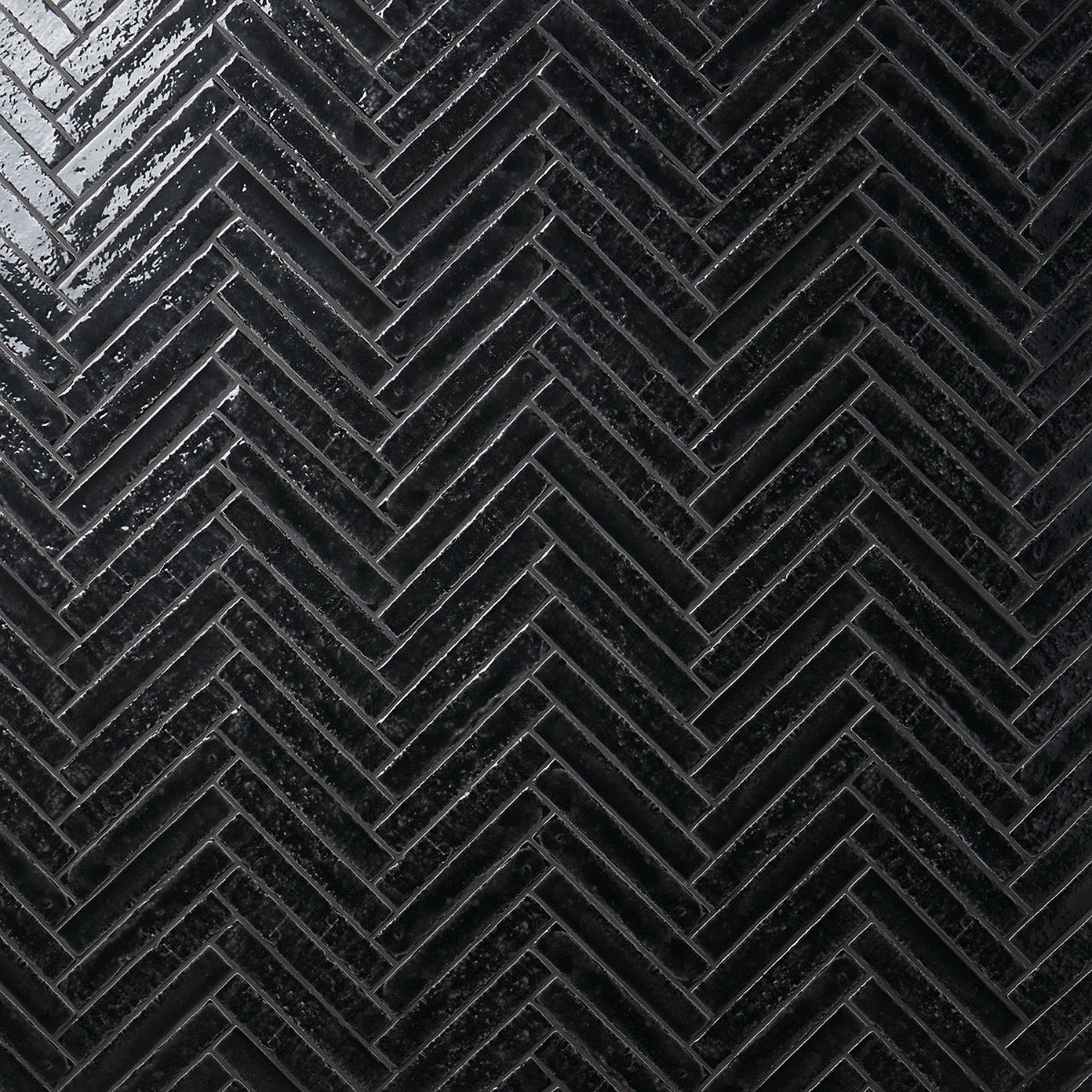 Wabi Sabi Coal Black 1.5x9 Glossy Ceramic Tile - Lux Tile