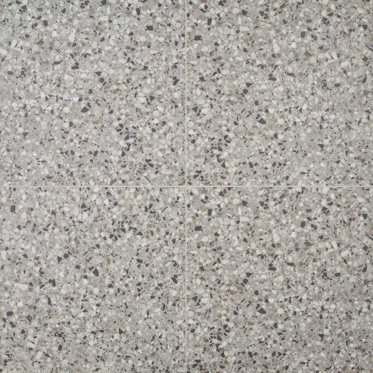 Kobe Flakes Smoke Gray 24x24 Terrazzo Look Matte Porcelain Tile - Lux Tile