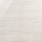 Nashville White 12x24 Polished Porcelain Tile - Travertine Look